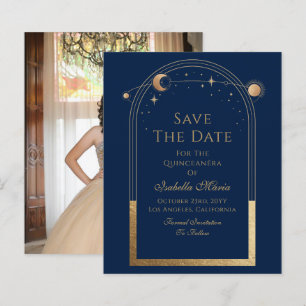 Celestial Blue Save the Date Geburtstag Quinceaner
