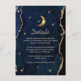 Celestial Blue Wedding Midnight Stars Moon Begleitkarte