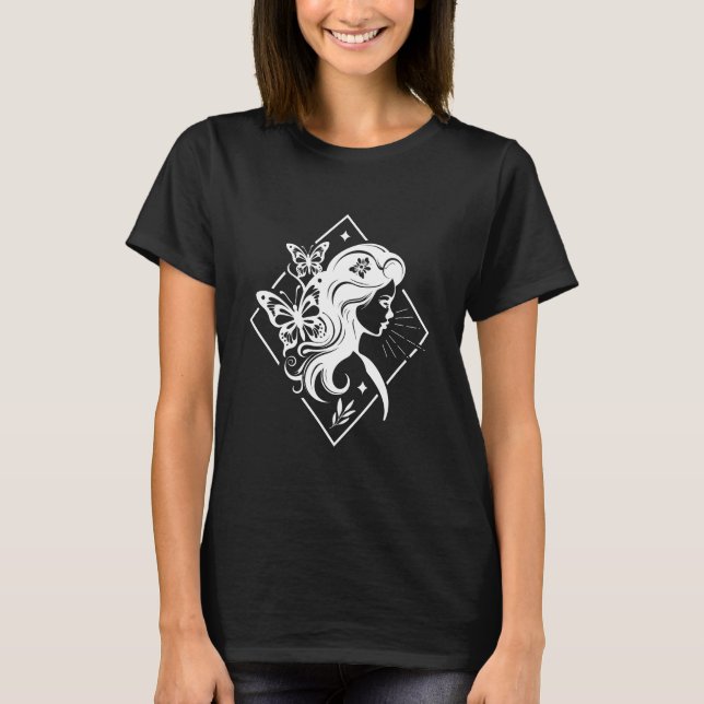 Celestial Boho Butterfly Girl T-Shirt (Vorderseite)