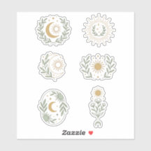 Celestial Boho Moon Vinyl Stickers