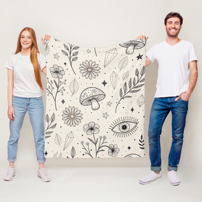 Celestial Botanical Pattern (3) Fleecedecke (Beispiel)