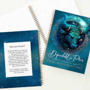 Celestial Bull Zodiac Symbol Fantasy Taurus Notizbuch
