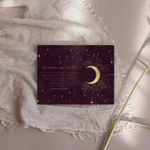 Celestial Burgundy Gold Moon and Stars Wedding