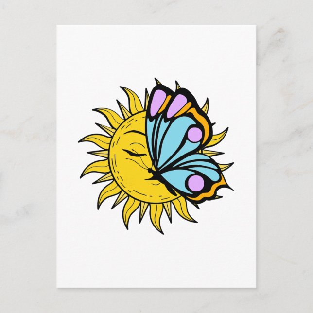 Celestial Butterfly Sun Postkarte (Vorderseite)
