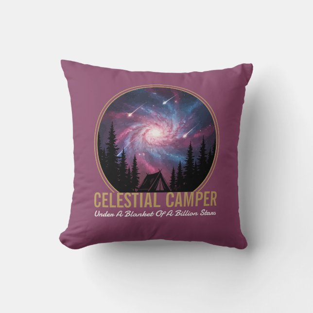Celestial Camper Galaxy Night Scene Kissen (Vorderseite)