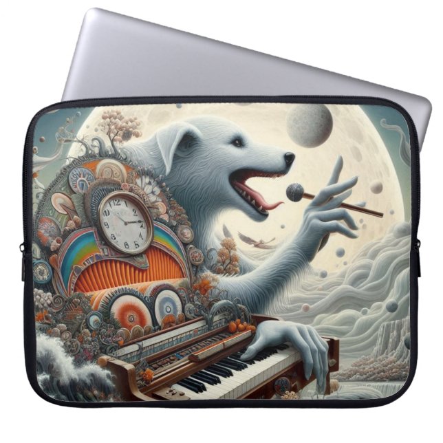 Celestial Canis Pianist Laptopschutzhülle (Vorderseite)