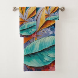 Celestial Canopy | Design von Sun & Sky Leaf Badhandtuch Set