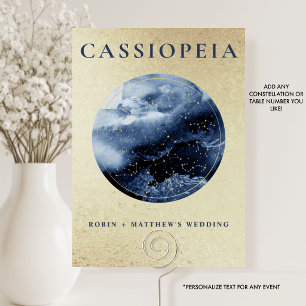 Celestial, Cassiopeia (oder andere) Gold und Blau Tischnummer
