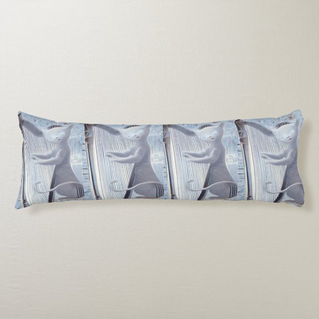 Celestial Cat Harp – Dreamy Body Pillow Seitenschläferkissen (Vorderseite)