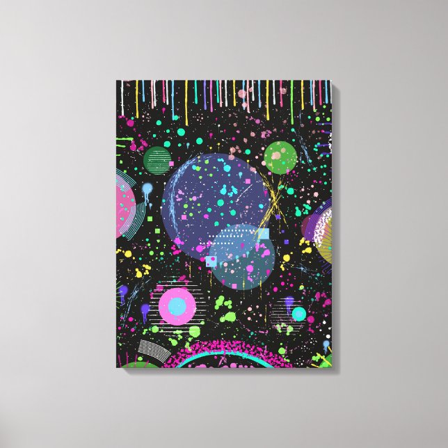 Celestial Celebrations: Maximalist Abstract Art  Leinwanddruck (Vorderseite)