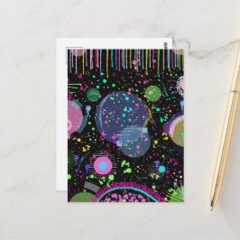 Celestial Celebrations: Maximalist Abstract Art  Postkarte