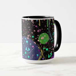 Celestial Celebrations: Maximalist Abstract Art  Tasse