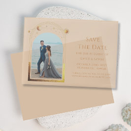 Celestial Champagne Gold Foto Save the Date