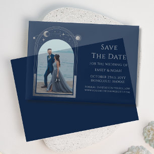 Celestial Chic Blue Silver Foto Wedding