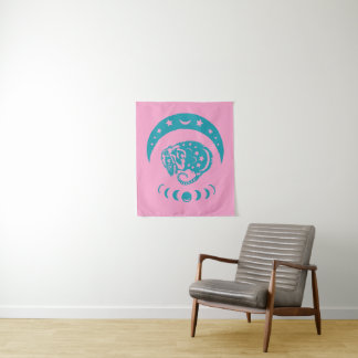 Celestial Cjüngsten Moon Possum Whimsical Nature Wandteppich