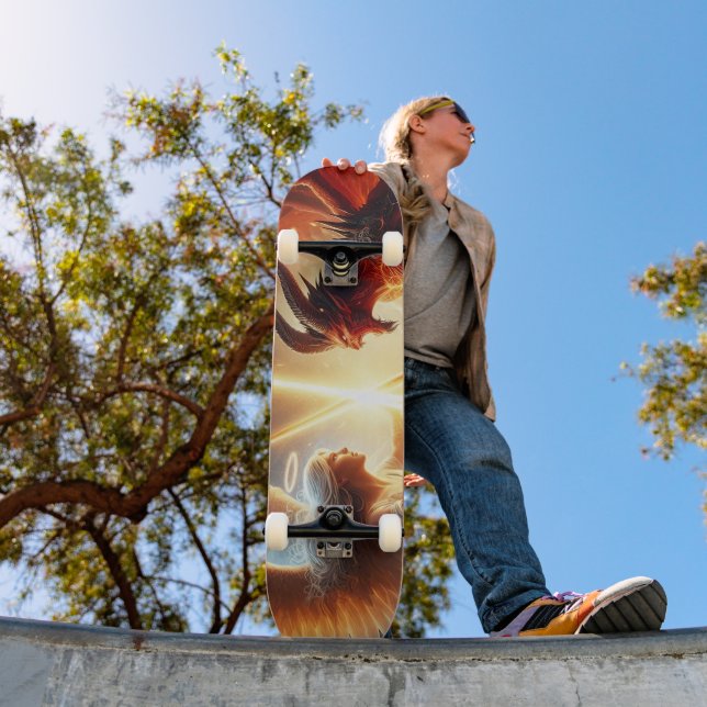 Celestial Clash: Red & Gold Skateboard (Außenbereich 1)