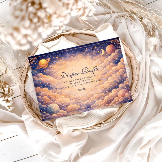 Celestial Cloud Planets Diapper Raffle  Begleitkarte (Von Creator hochgeladen)