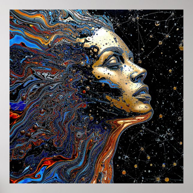 "Celestial Cognition" – A Surreal Portrait Poster (Vorne)