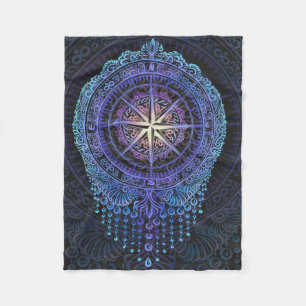 Celestial Compass Mandala Fleecedecke