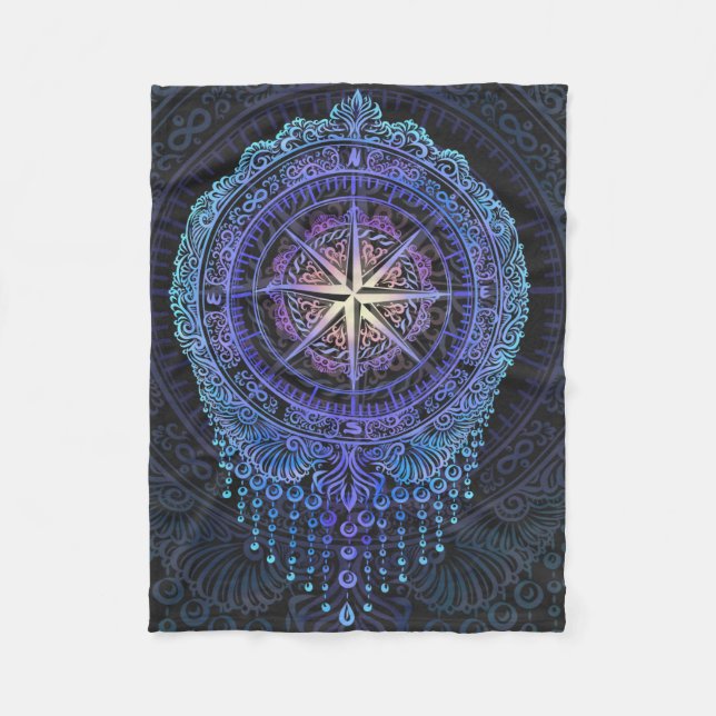 Celestial Compass Mandala Fleecedecke (Vorderseite)