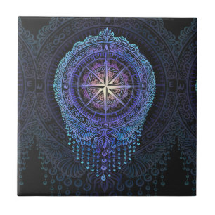 Celestial Compass Mandala Fliese