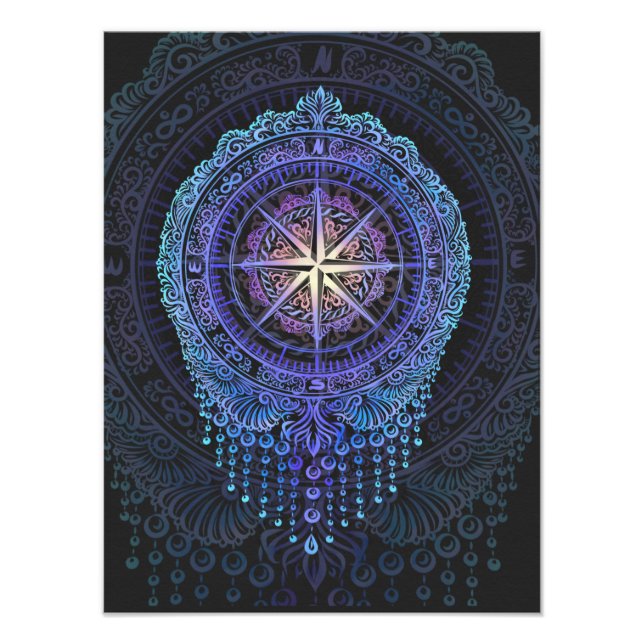 Celestial Compass Mandala Fotodruck (Vorne)
