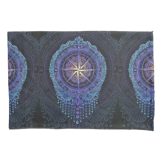 Celestial Compass Mandala Kissenbezug (Vorderseite)