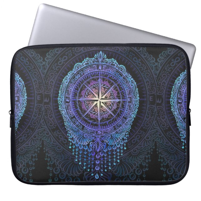 Celestial Compass Mandala Laptopschutzhülle (Vorderseite)