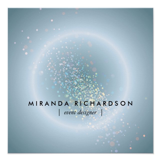 Celestial Confetti Glow Blue Poster (Vorderseite)