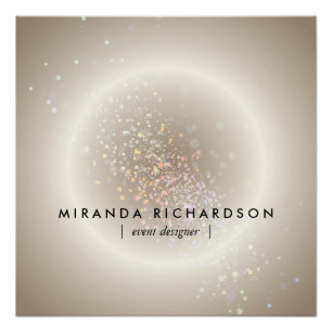 Celestial Confetti Glow Gold Poster