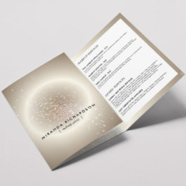 Celestial Confetti Glow Gold Schönheitsbroschüre Dreifach Gefaltete Karte