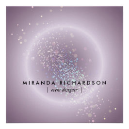 Celestial Confetti Glow Purple Poster