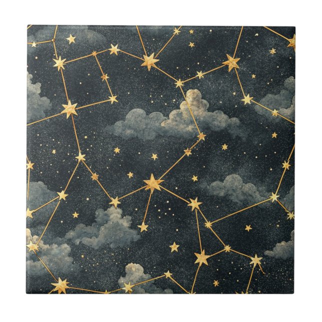Celestial Constellation Star Pattern (1) Fliese (Vorderseite)