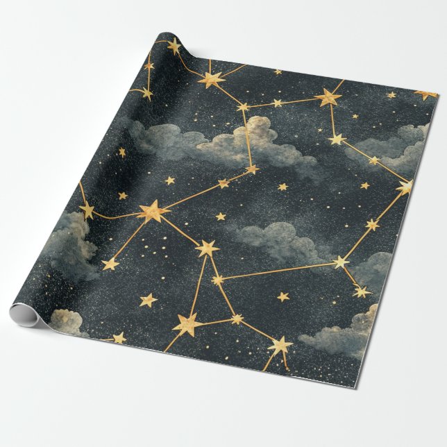 Celestial Constellation Star Pattern (1) Geschenkpapier (Ungerollt)