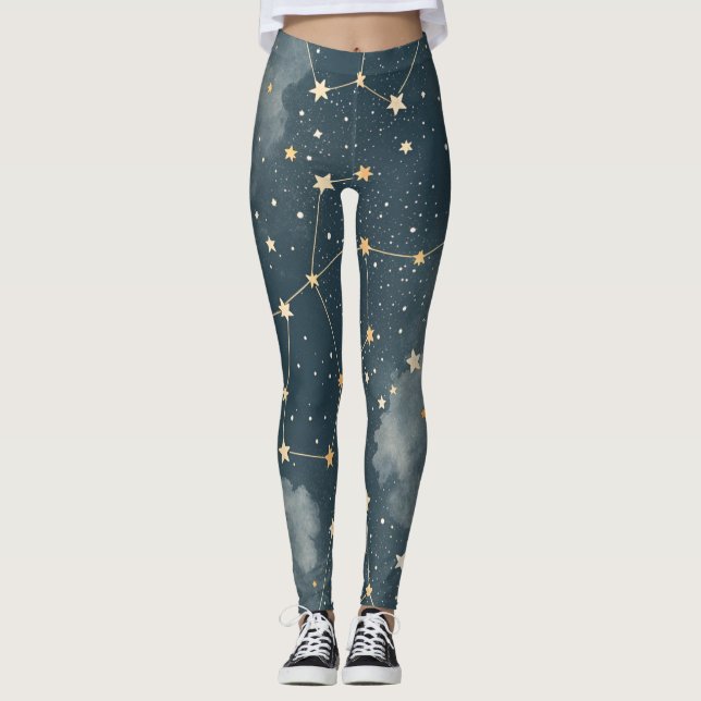 Celestial Constellation Star Pattern (4) Leggings (Vorderseite)
