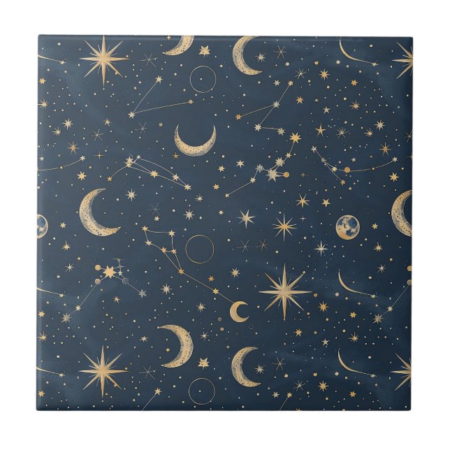 Celestial Constellation - Starry Night (1) Fliese (Vorderseite)