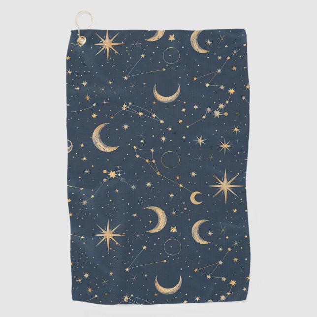 Celestial Constellation - Starry Night (1) Golfhandtuch (Vorderseite)