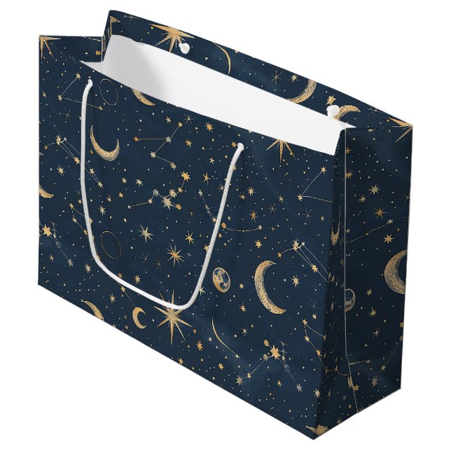 Celestial Constellation - Starry Night (1) Große Geschenktüte (Vorderseite Schrägansicht)