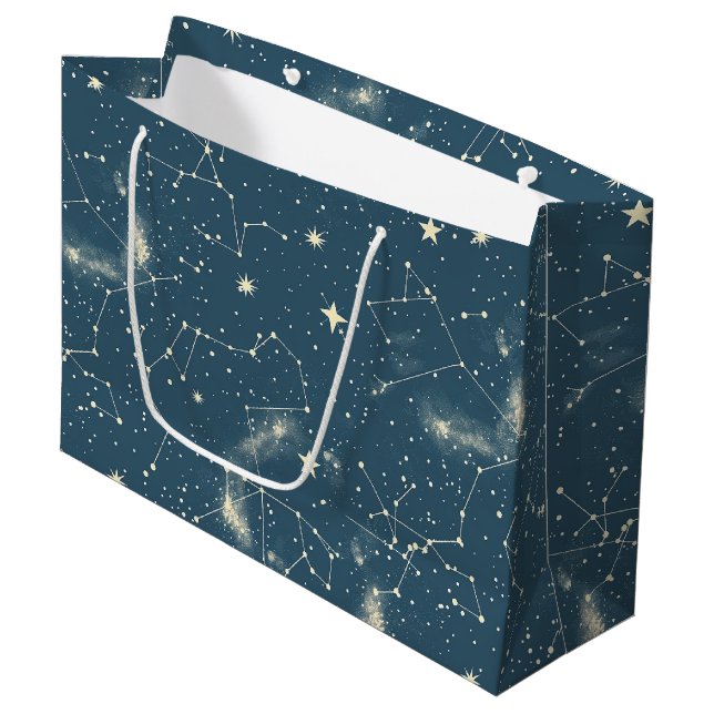 Celestial Constellation - Starry Night (2) Große Geschenktüte (Vorderseite Schrägansicht)