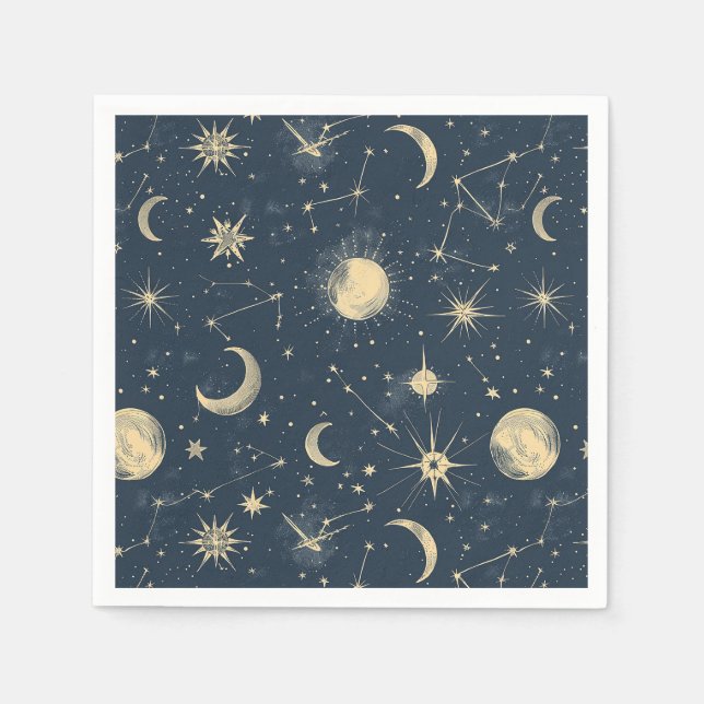Celestial Constellation - Starry Night (3) Serviette (Vorderseite)