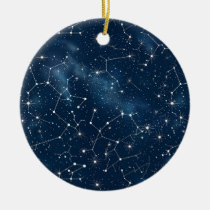 Celestial Constellation - Starry Night (4) Keramik Ornament