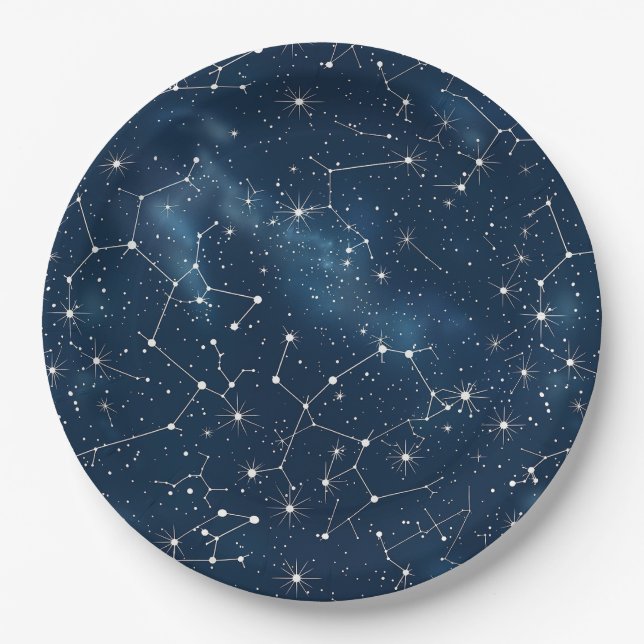 Celestial Constellation - Starry Night (4) Pappteller (Vorderseite)