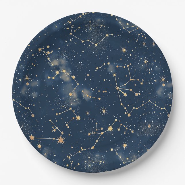 Celestial Constellation - Starry Night (5) Pappteller (Vorderseite)