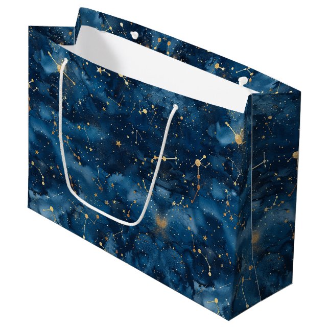 Celestial Constellation - Starry Night (7) Große Geschenktüte (Vorderseite Schrägansicht)