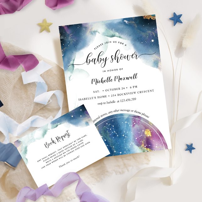 Celestial Constellations and Stars Baby Shower Einladung (Von Creator hochgeladen)