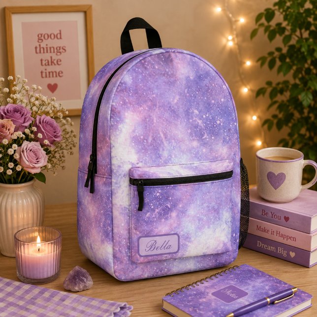 Celestial Cosmic Galaxy Muster Bedruckter Rucksack (Von Creator hochgeladen)