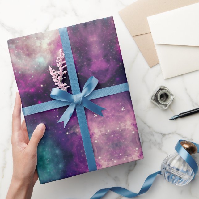 Celestial Cosmic Galaxy Muster Geschenkpapier (Schenken)
