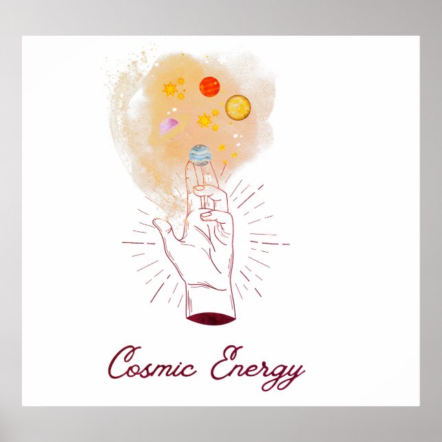 Celestial Cosmic Hand Poster - Minimalist Mystical (Vorne)