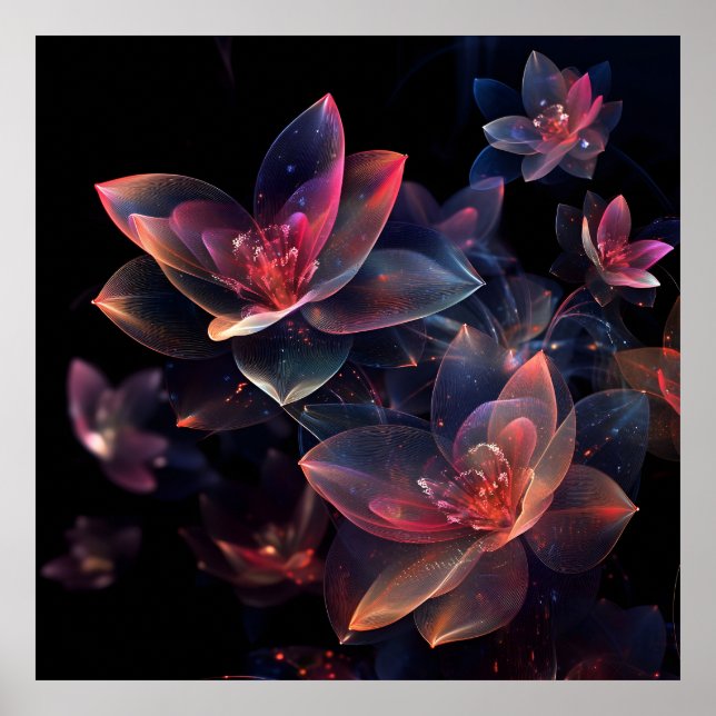 Celestial Cosmic Lotus Bloom Poster (Vorne)