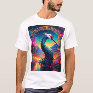 Celestial Crane of the Lantern Realm T-Shirt
